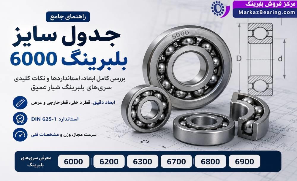 جدول سایز بلبرینگ سری 6000